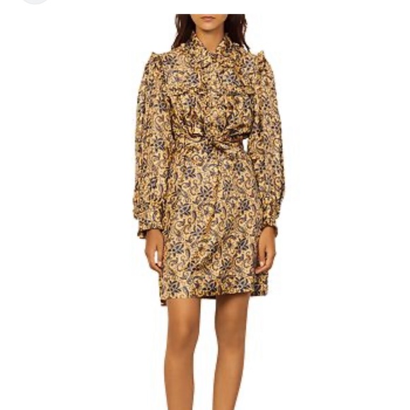 Harmonie Printed Silk Ruffle Dress - Picture 1 of 3